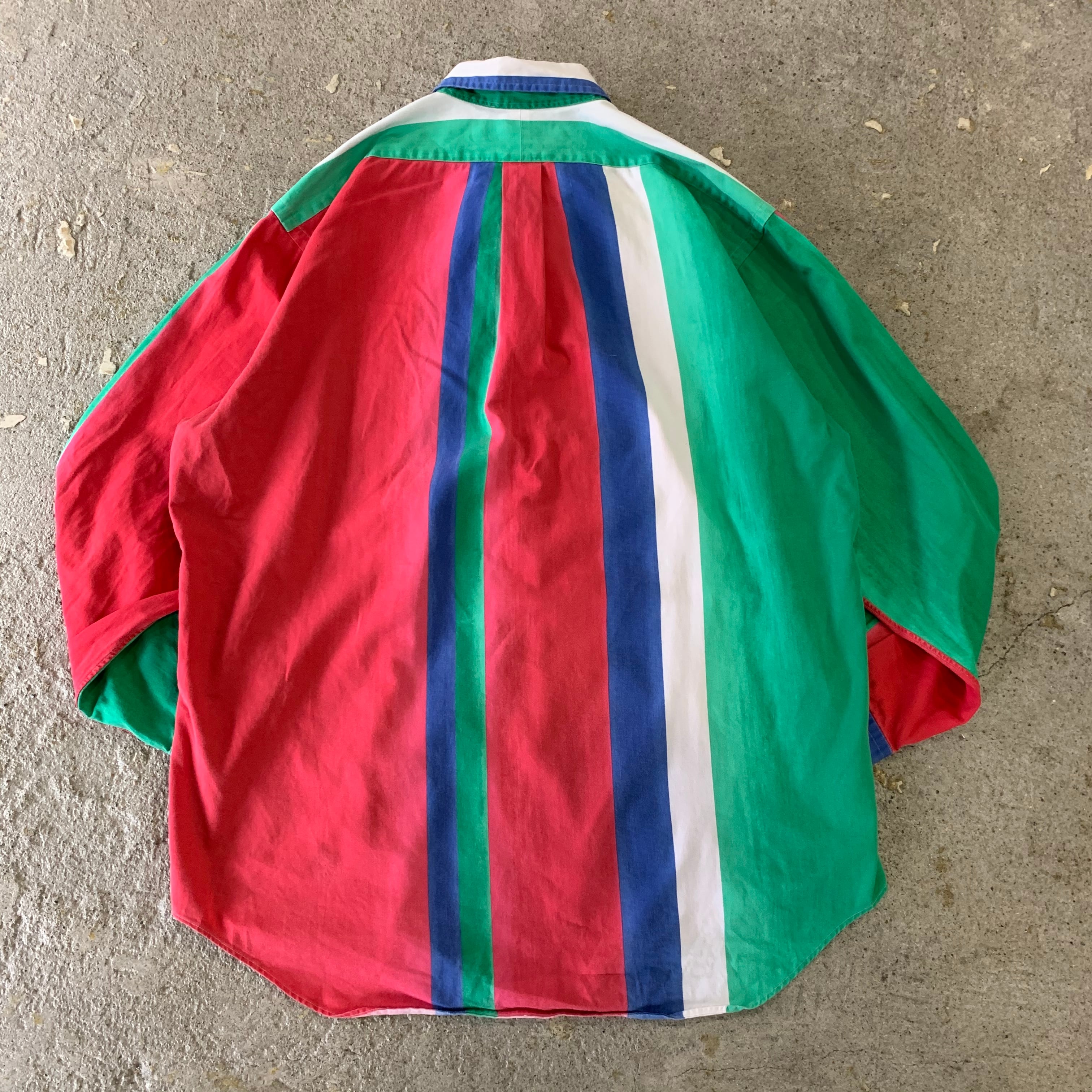 90s Ralph Lauren crazy pattern L/S stripe shirt | What