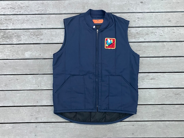 90s RED KAP QULITING VEST L LONG