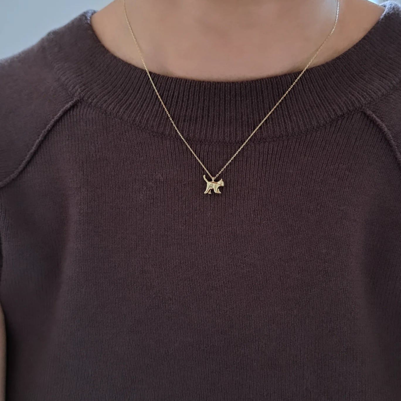 18金 子猫のネックレス 小】K18 猫ネックレス 猫アクセサリー 18K 京都