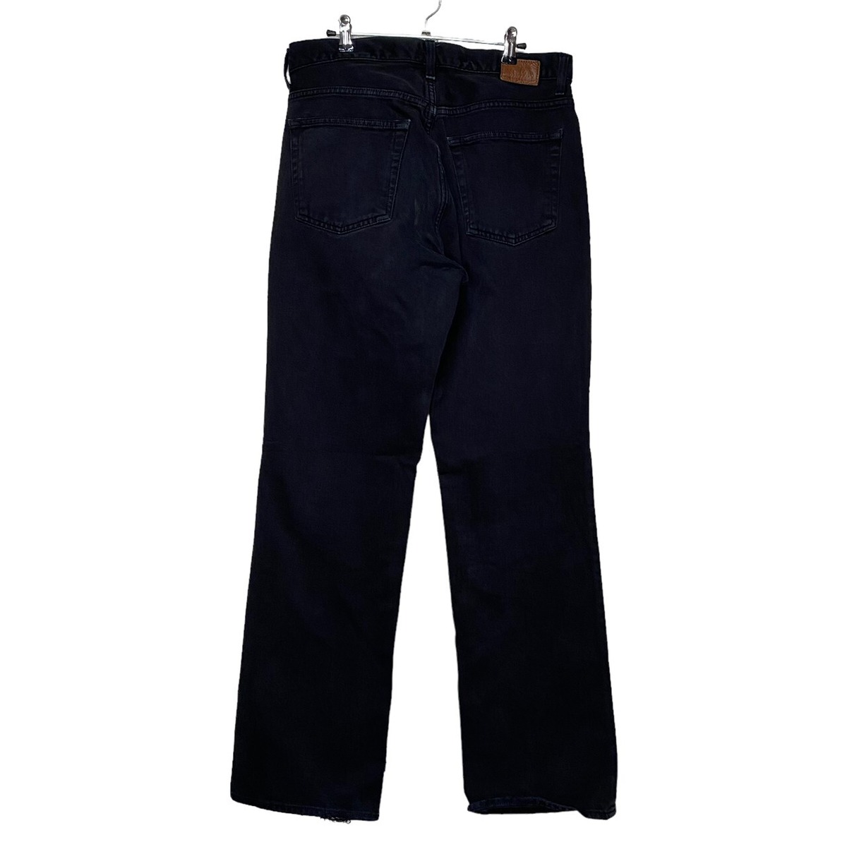 W31×L30#裾上げ済み】GAP ブラックデニムパンツ 革パッチ | 古着屋OLDGREEN
