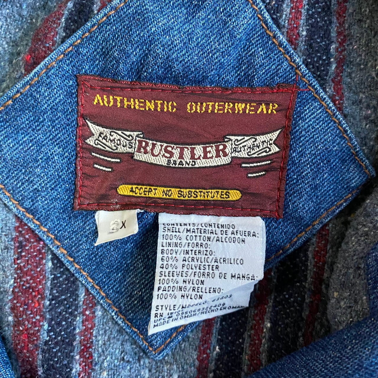 ビッグサイズ RUSTLER ラスラー デニムジャケット メンズ2XL 古着