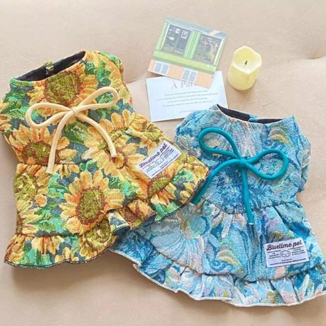 アートフラワーのプリンセスドレス　犬服　00660