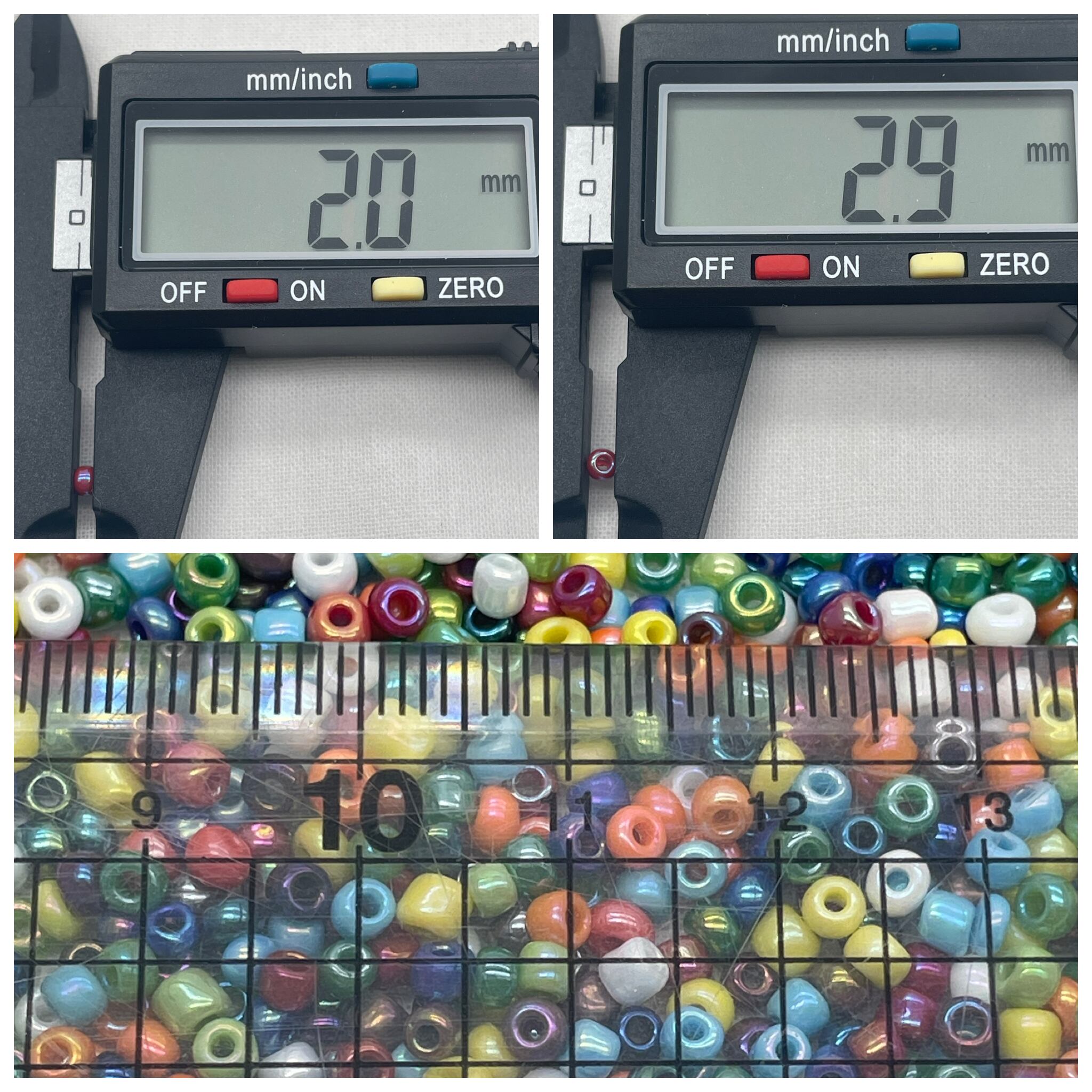 シードビーズ 3㎜ ミックスカラー オーロラタイプ 30g【SEED-BEADS