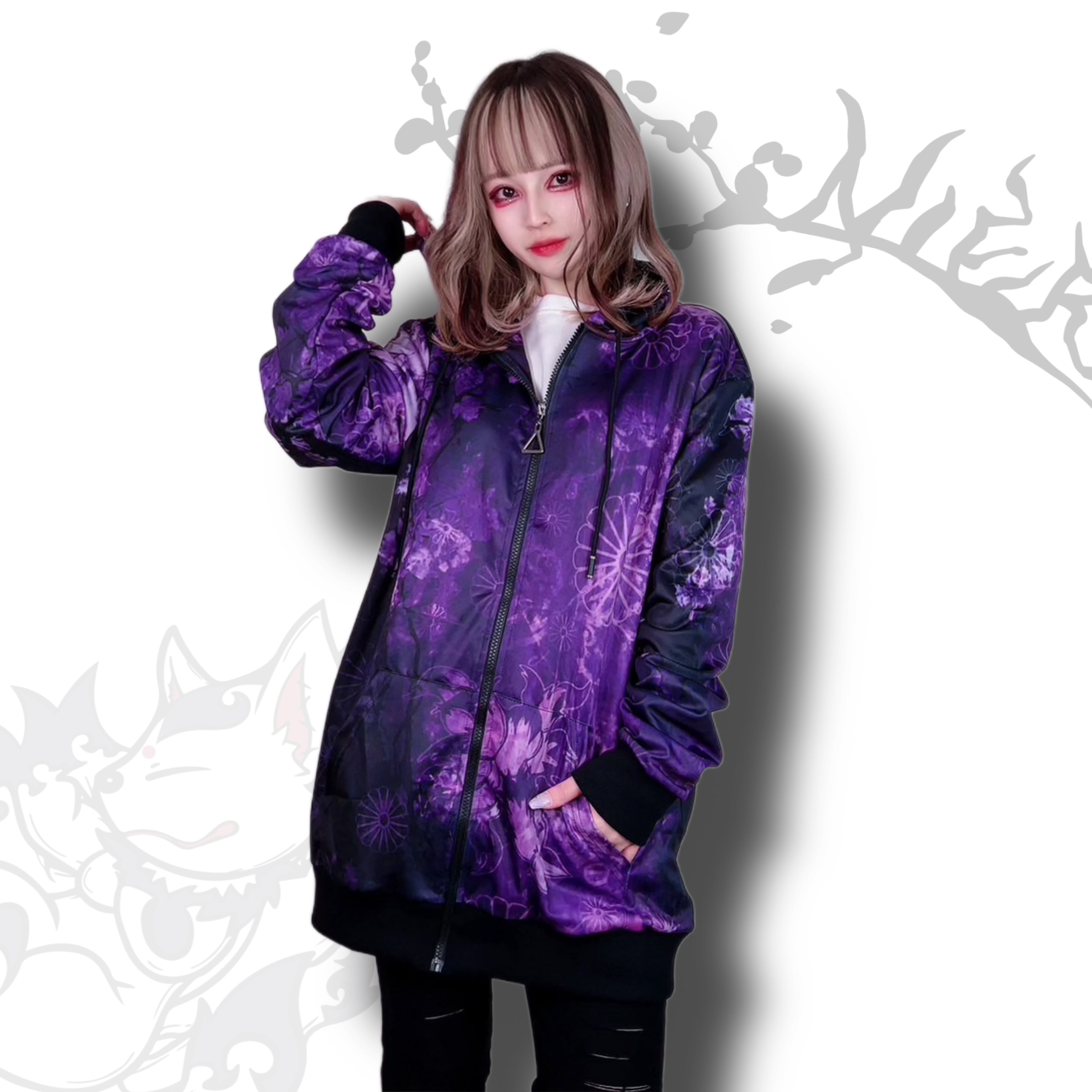 ★Supreme★ Marble Hooded Sweatshirt 紫色［L］