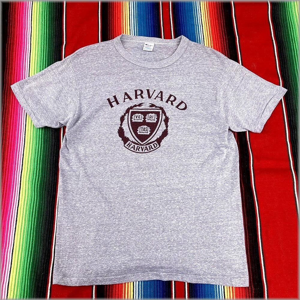 ☆Champion チャンピオン 70s USA製 バータグ Tシャツ HARVARD size XL