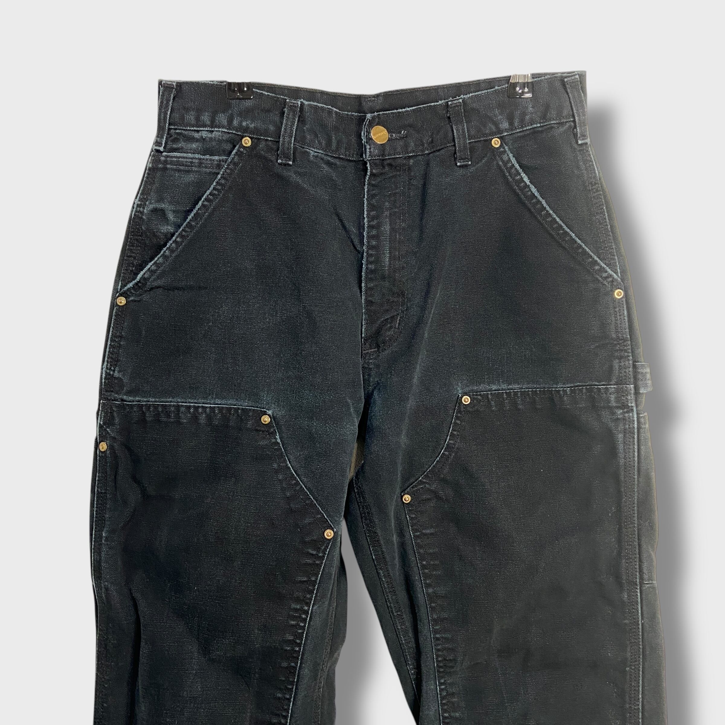 カーハート carhartt ブラックダブルニーusa アメリカ製 W31L32 カーハート carhartt ブラックダブルニーusa アメリカ製 W31L32