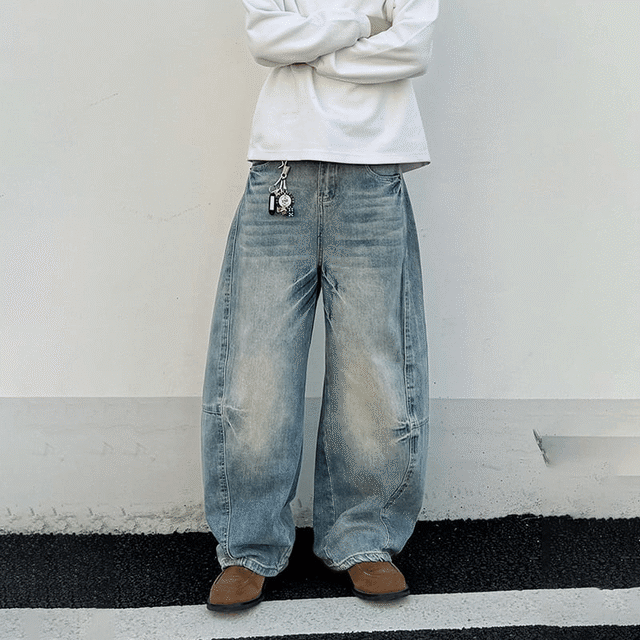 RCMANヴィンテージウォッシュカーブデニムパンツ