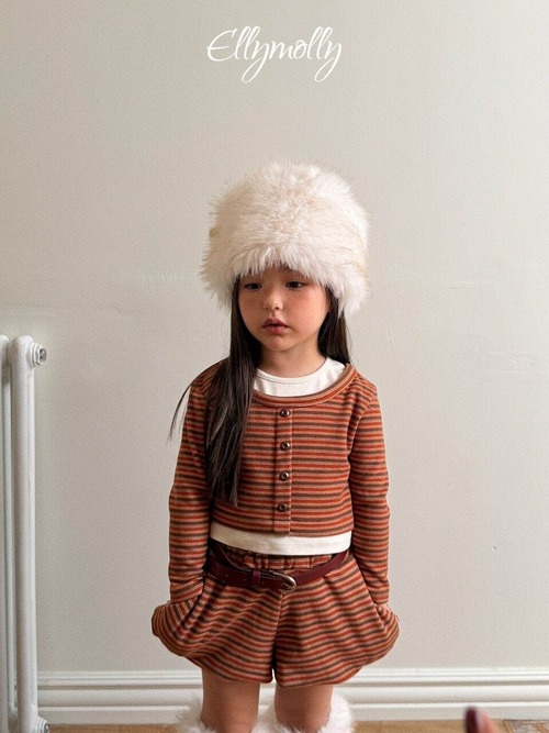 【 ELLY MOLLY / 予約 】Latte stripe balloon shorts