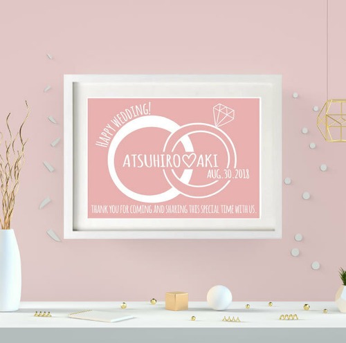 Wedding poster#BIG RING pink(A4)