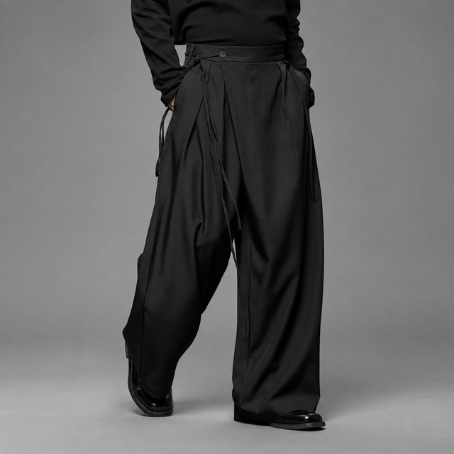 【ORV0037】Tailored Wide-Leg Straight Loose Long Pants / 3color