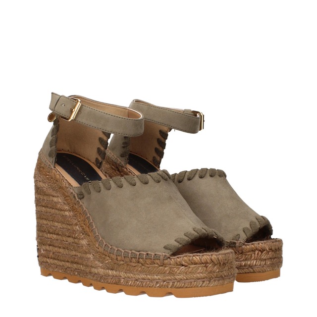 【新品】STELLA MCCARTNEY ステラマッカートニー レディース ウェッジ フェイクスエード グリーン 810530E002342135