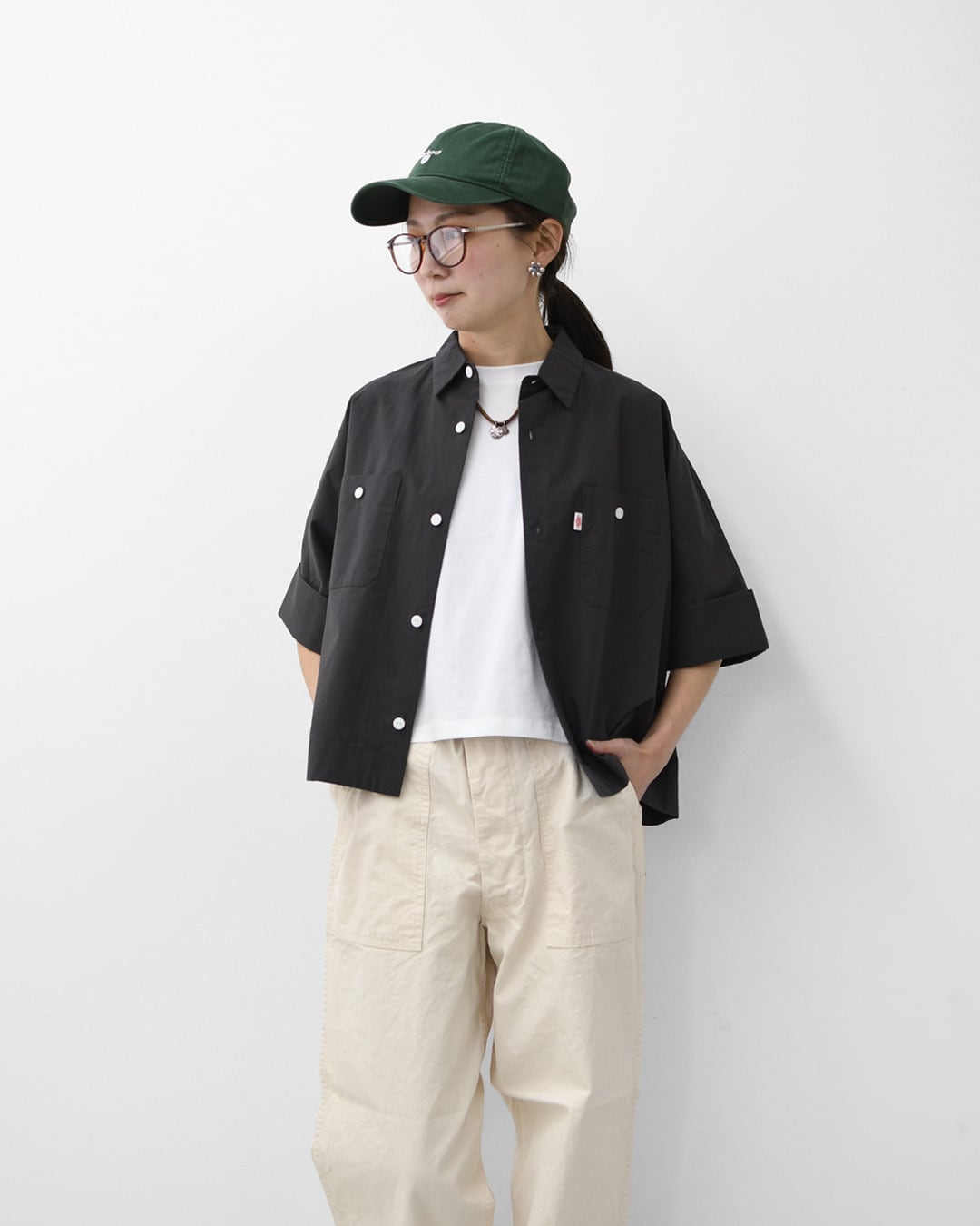 DANTON ダントン ドルマン ショートスリーブ ワークシャツ DANTON [ダントン]W COTTON DOLMAN WORK SHIRT[DT-B0345SOD] ダブル