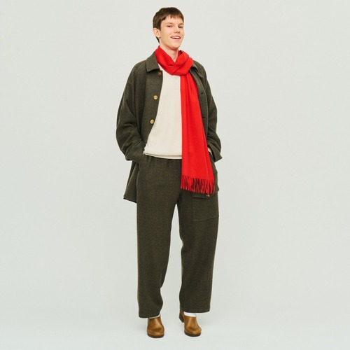 UNIVERSAL PRODUCTS. “ TWEED EASY PANTS ( Khaki )”