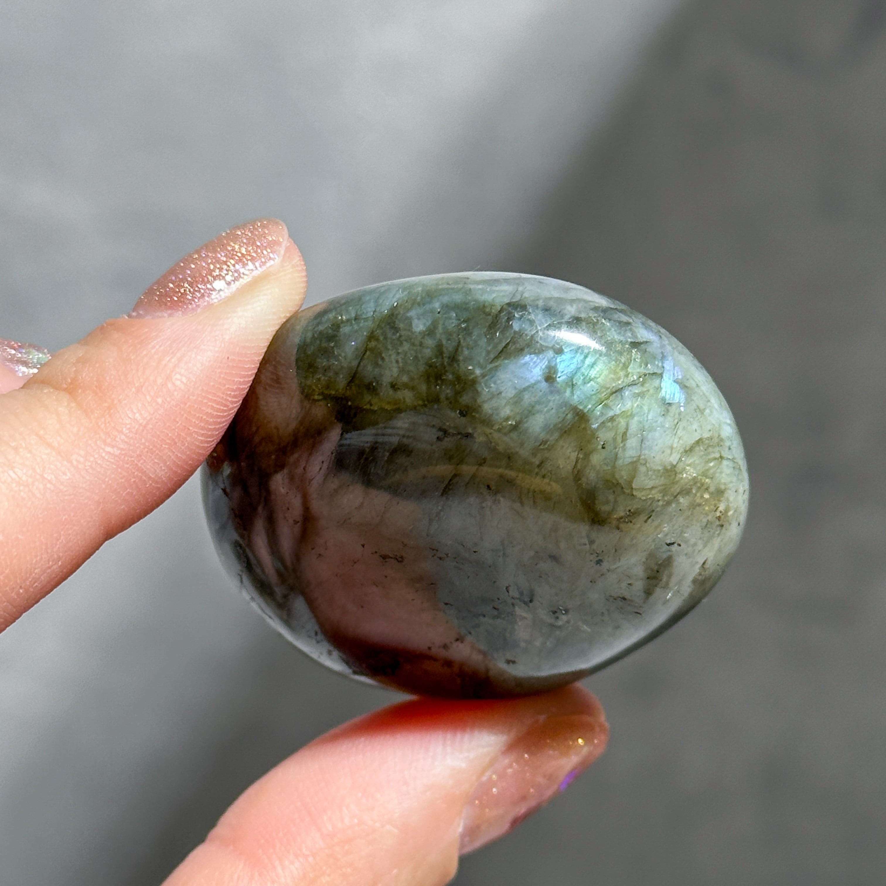 鉱石　ラブラドライト ラブラドライト パームストーン71◇ Labradorite palm stone ◇天然石