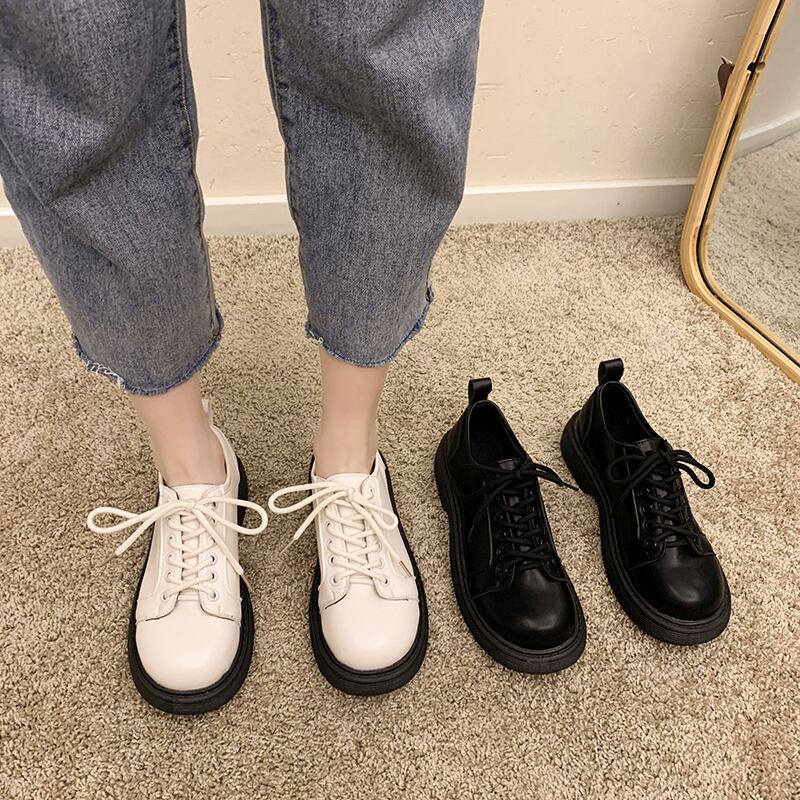 レザースプリングオータムスタイルホワイト 靴 シューズ レース 春物 秋物 レースアップ 部族の婦人靴15525274999