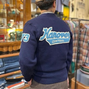 【MEN’S】vintage navy lettered cardigan