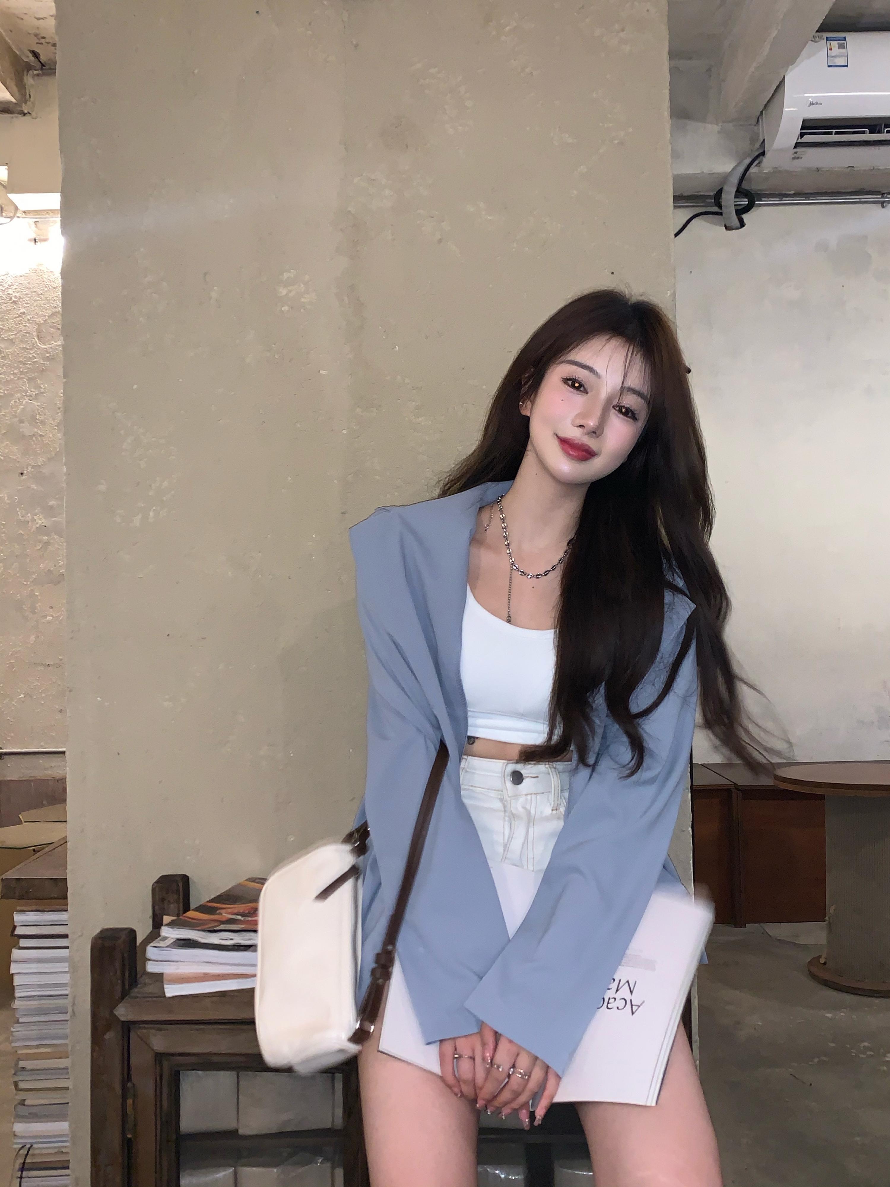 ルーズカジュアルジャケット サマー薄手シャツ ロング ストリート 夏物 ブラックストロベリース114599638