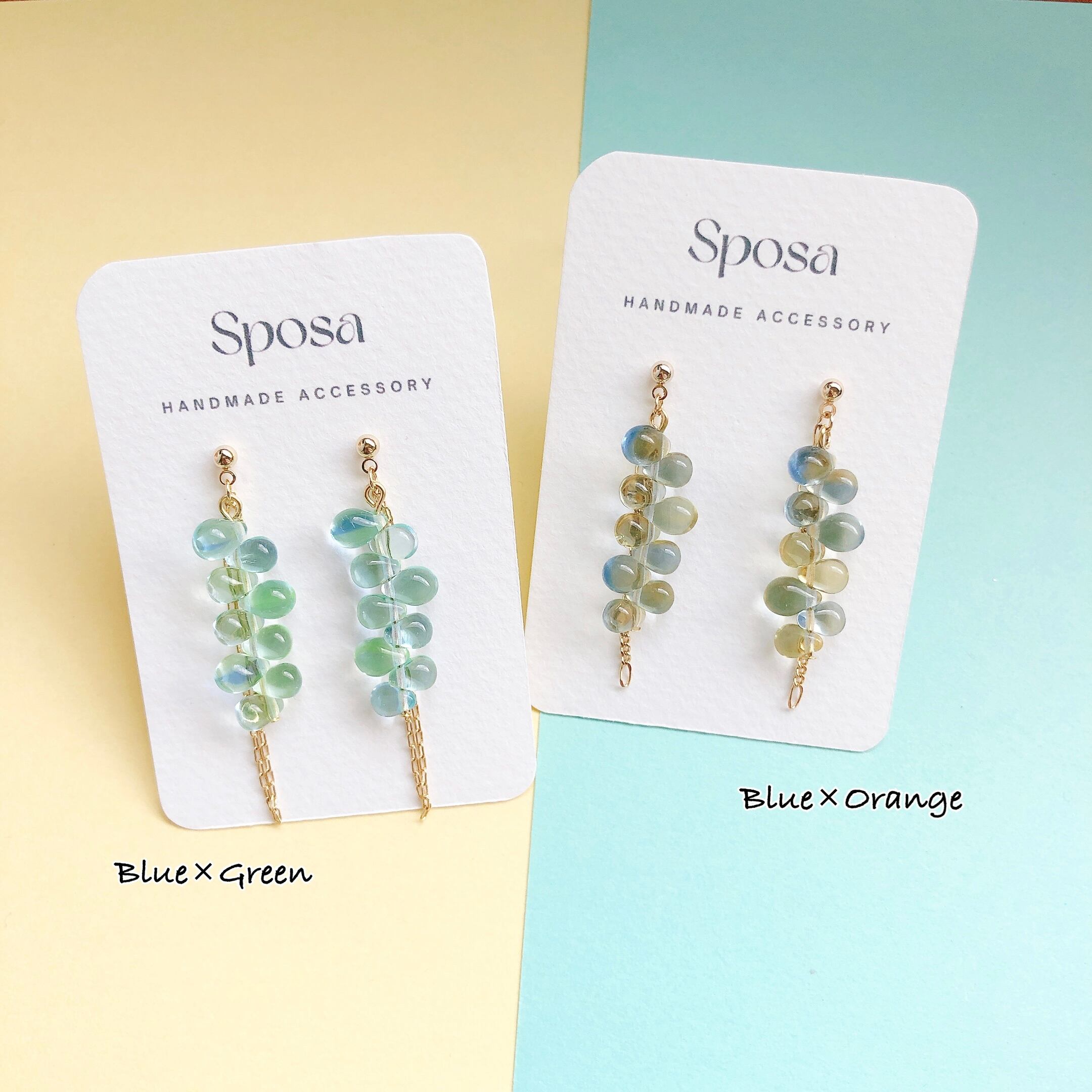 Summer Pierce(2 colors▶ Blue×Orange / Blue×Green)