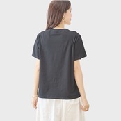 TRUBE フラワーモチーフプリントTシャツN12-1097【M~L】ブラック