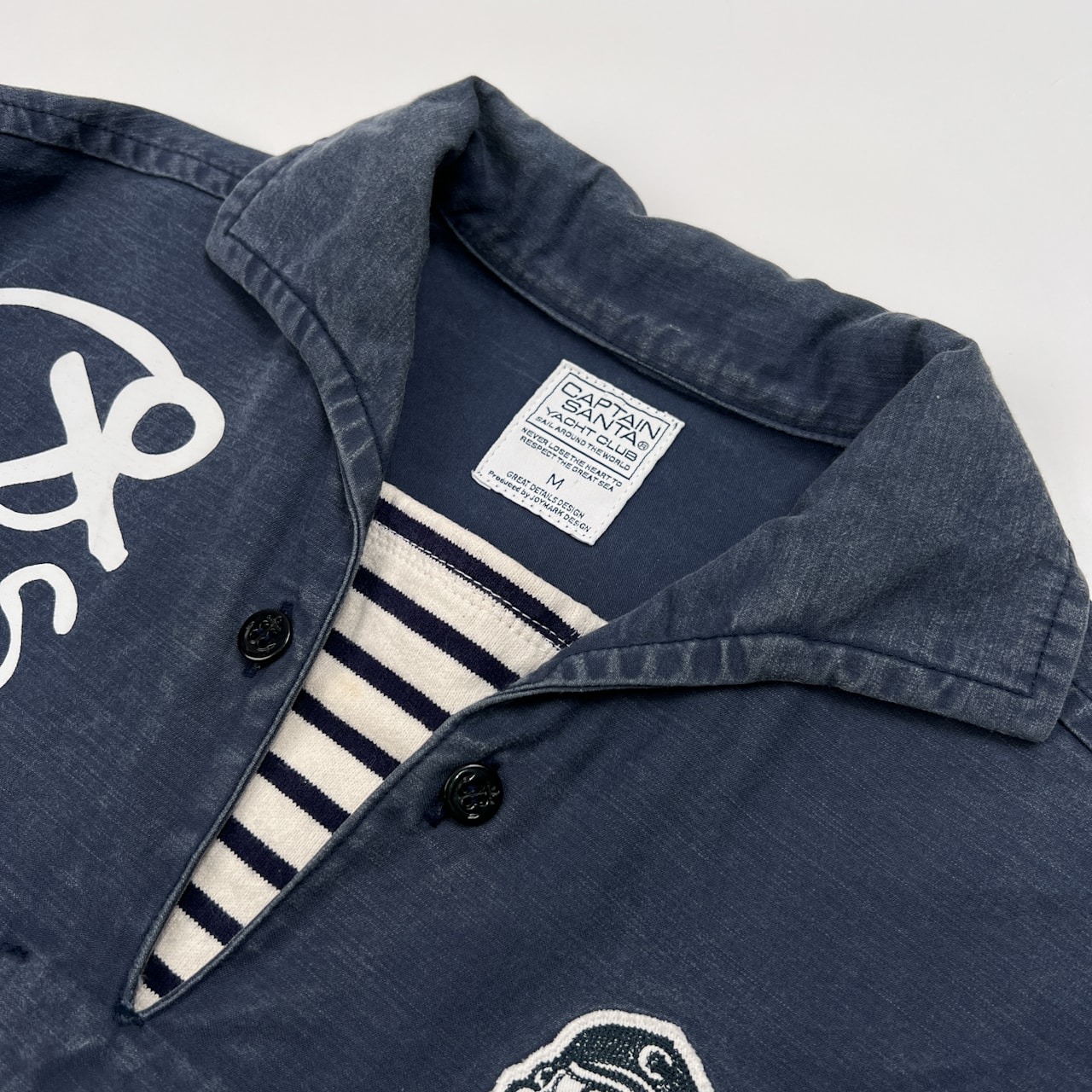 激渋 CAPTAIN SANTA キャプテンサンタ YACHT CLUB プルオーバー マリン ジャケット サイズ M /ネイビー/ジョイマークデザイン/日本製