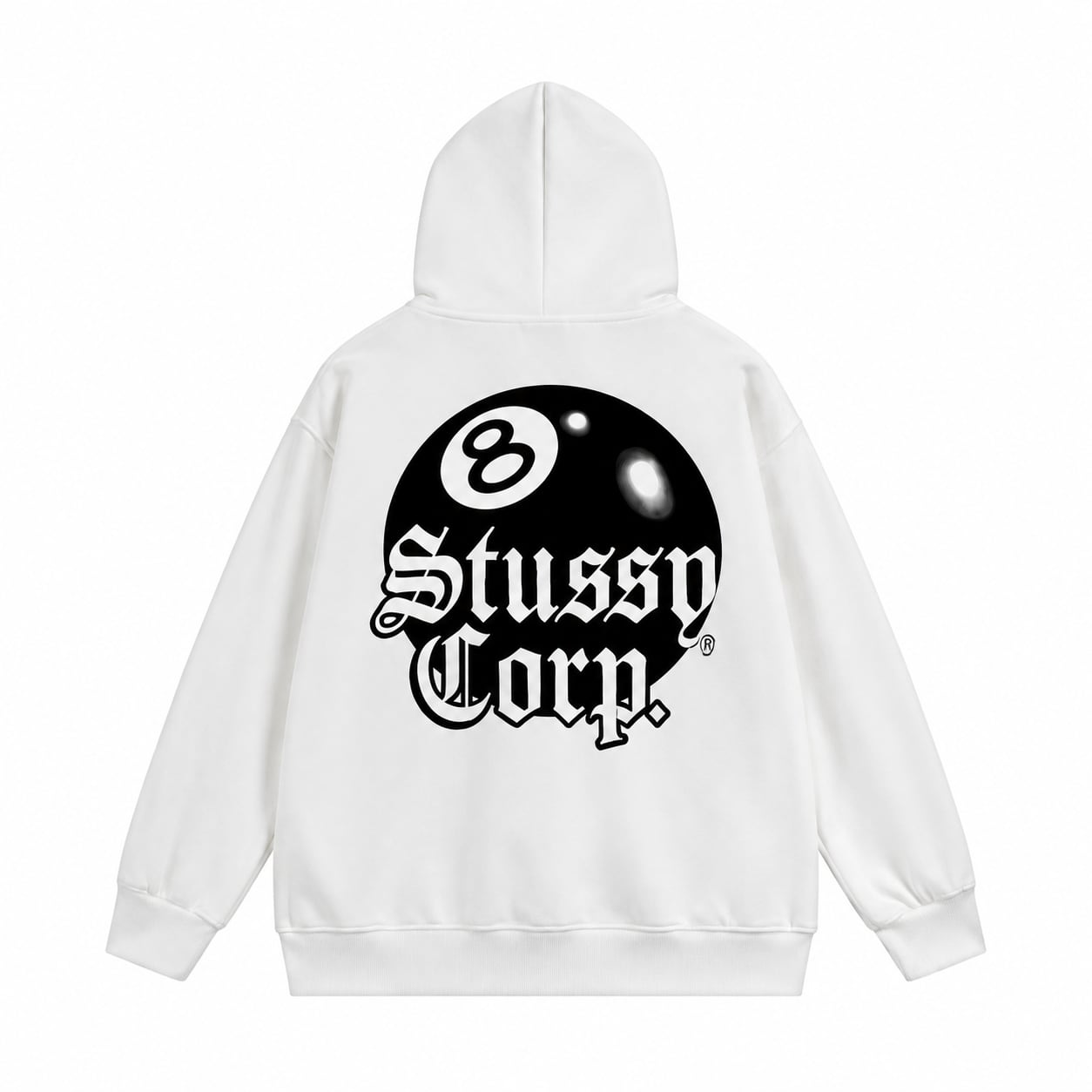 STUSSY ステューシー 裏起毛ジップアップパーカー 海外限定 背面 8
