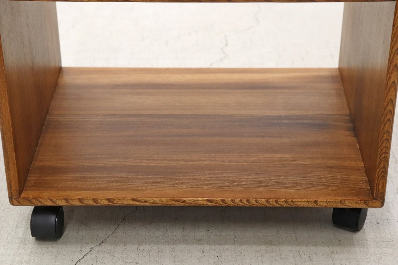 沼津店】オーク無垢材 シェルフ サイドテーブル ワゴン ボックス