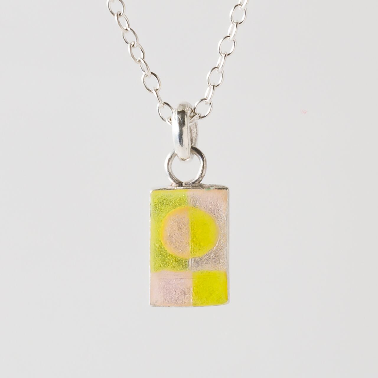 UNIQUE yellow & magenta circle - necklace -