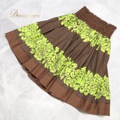 フラダンス 衣装 パウスカート ブラウン系 プアラニ 日本製 モンステラ柄 ハワイアンプリント アロハ フラ ダンス レッスン 練習 茶 黄緑 グリーン系 ハワイアンダンス レディース フラダンス スカート フレア おしゃれ 大人っぽい 上品 花柄 植物柄 フレアスカート セットアップ風 ルームウェア 部屋着 エレガント かわいい 綺麗め 柄スカート モンステラリーフ ボタニカル柄 葉っぱ柄 南国風 ハワイ挨拶 コスチューム 衣装用 ステージ衣装 発表会 文化祭 レッスン用 練習着 トレーニングウェア