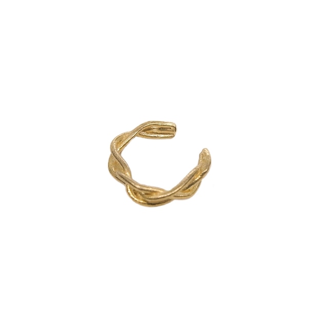 Ear cuff ' knitted thin ring' gold color