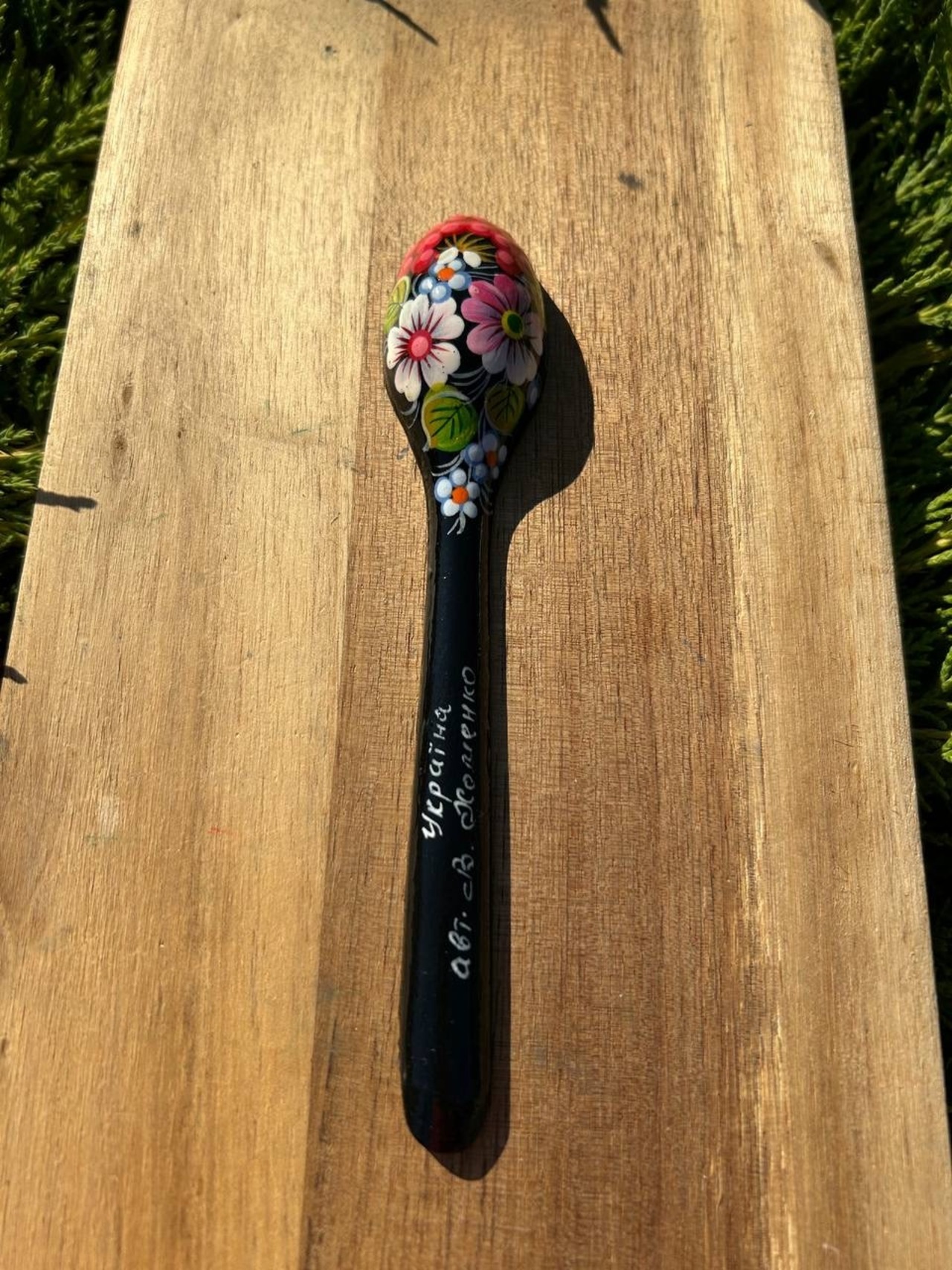 ペトリキフカ塗り　木製スプーン（ホメンコ作) 16cm - 4