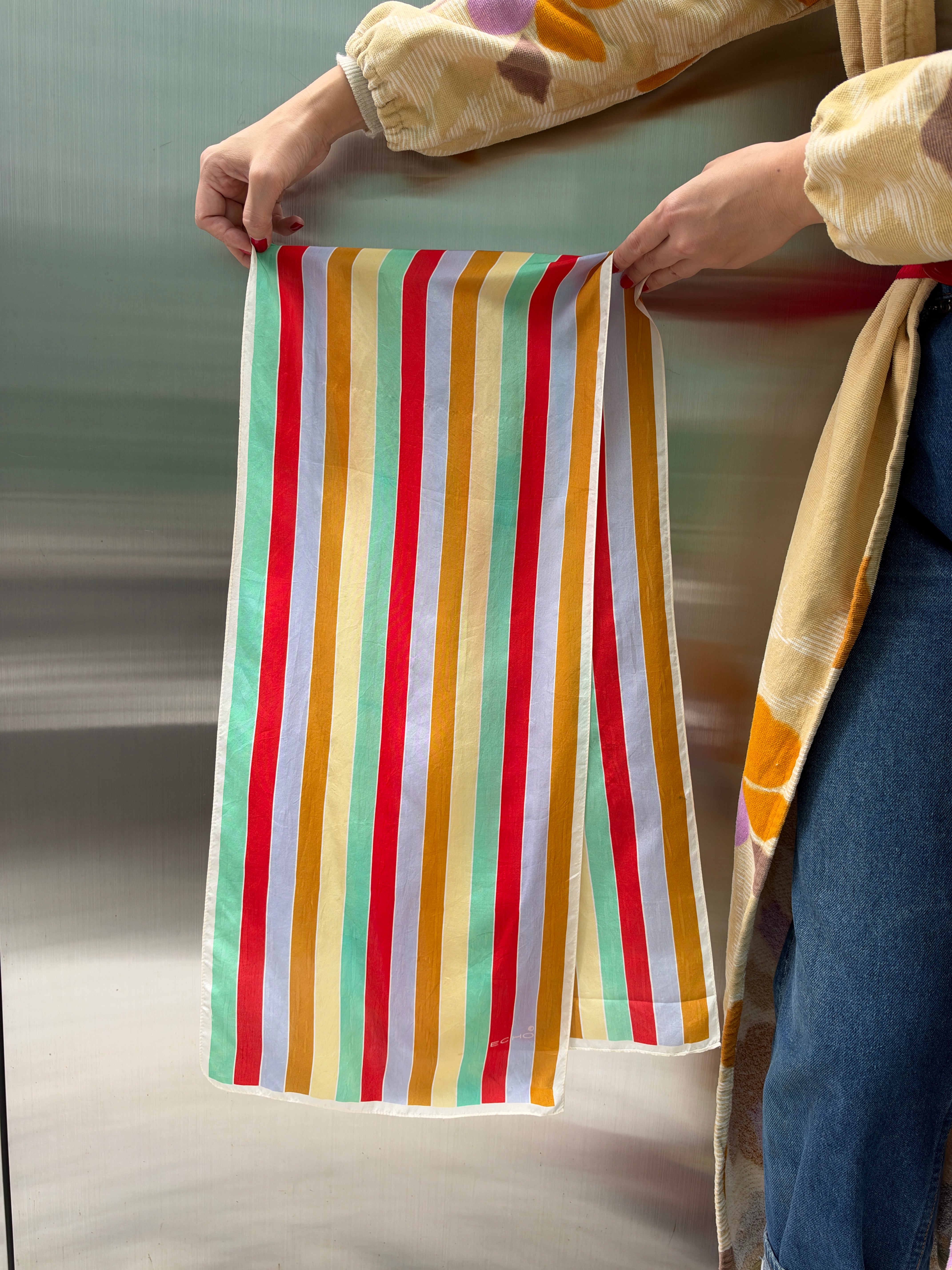 Vintage Stripe silk scarf
