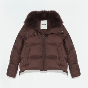 ARMY YVES SALOMON　SHORT"A"LINE DOWN JACKET　MOCHA