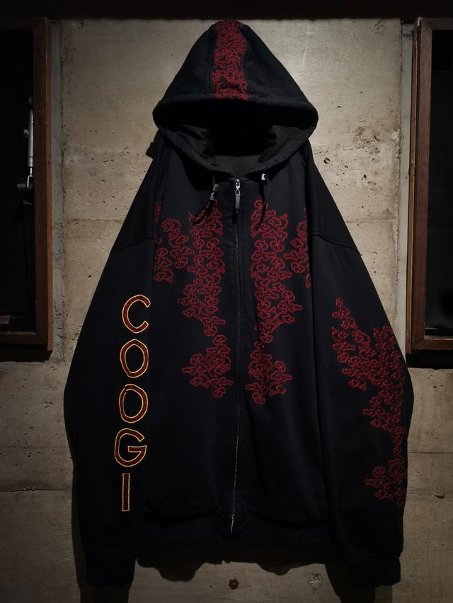 【Caka】"COOGI" “Special” Smoke Embroidery Oversized Zip Up Hoodie