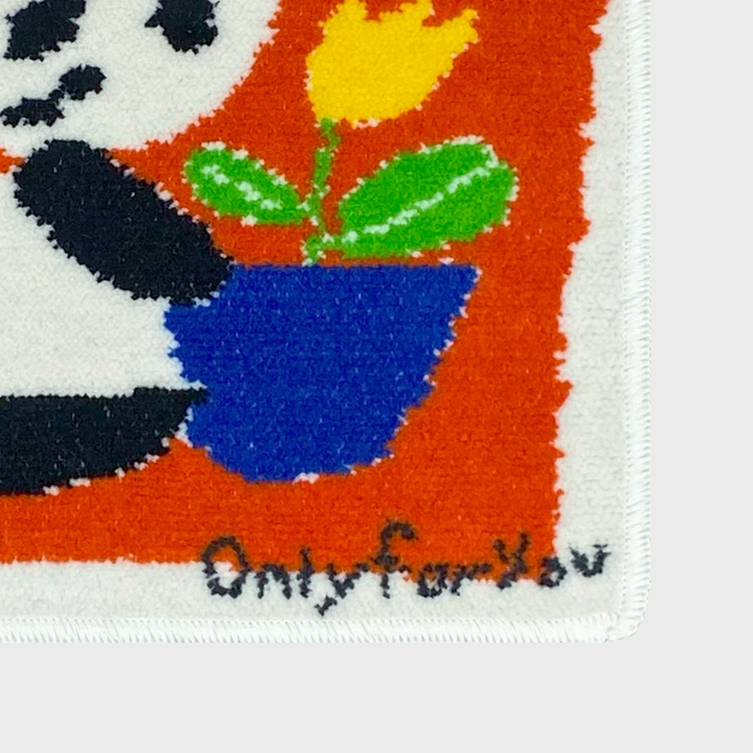 7/18迄のタイムセール！1940年代チルターンパンダ JIN KITAMURA】北村人 CHENILLE HANDKERCHIEF パンダ シェニール織
