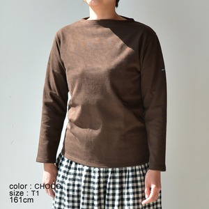 セントジェームス SAINT JAMES 無地ボートネックシャツ(OUESSANT)CHOCO【レターパックプラス可】