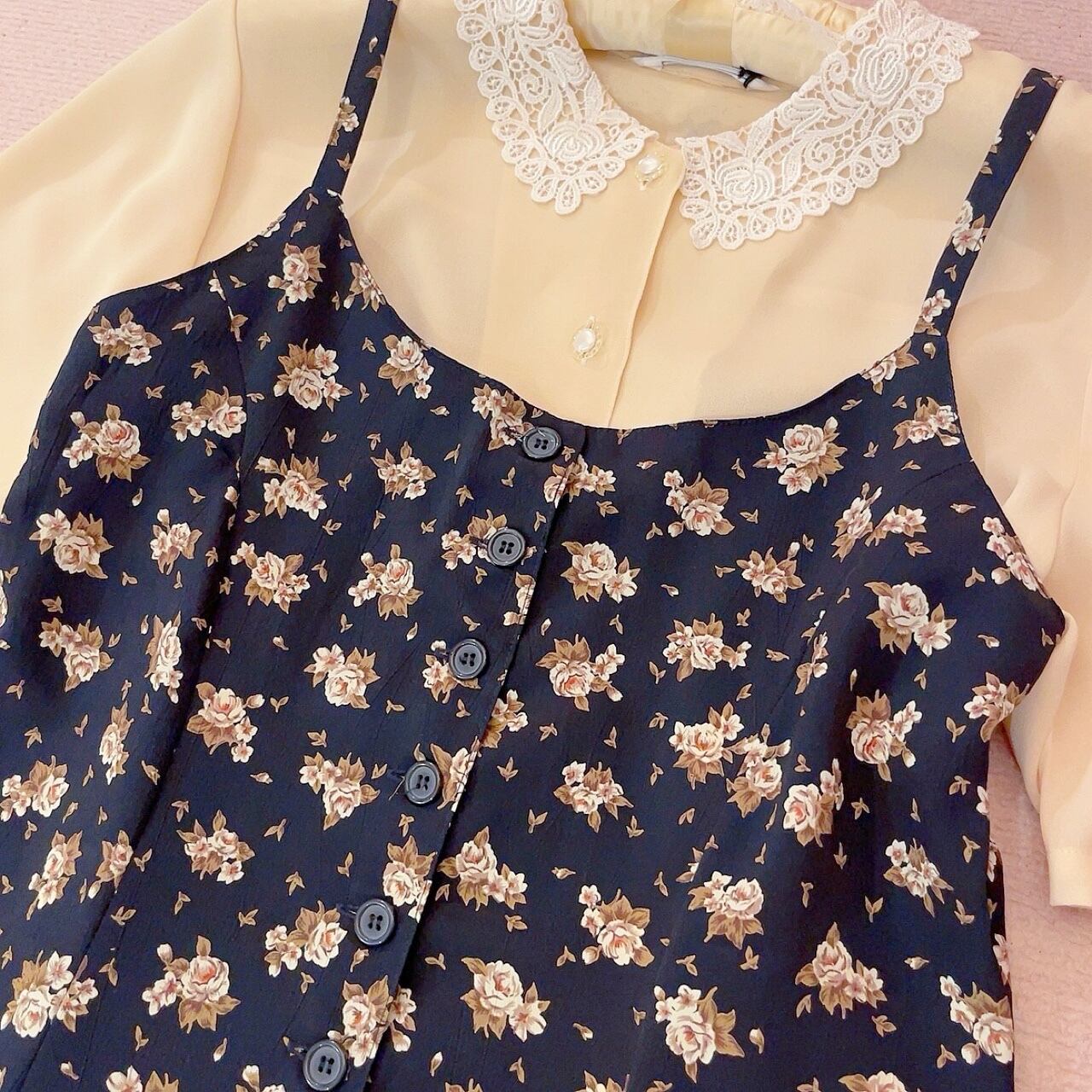 white rose camisole one-piece
