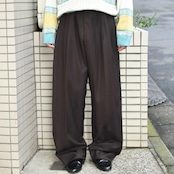 stripe wide slacks brown