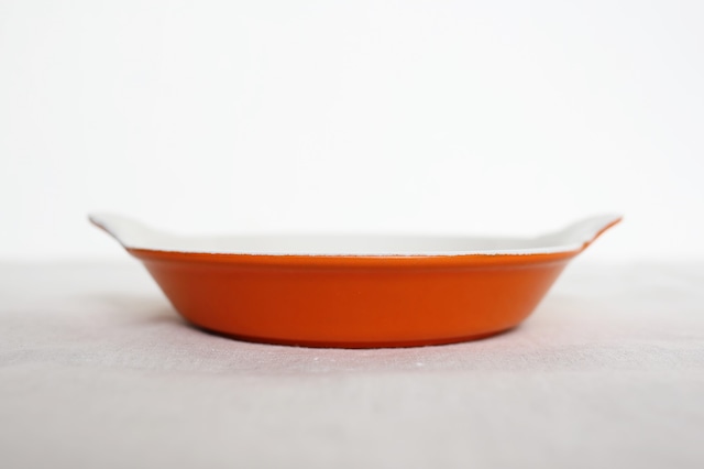 フランス ヴィンテージ ル・クルーゼ Le Creuset グラタン皿 ブリュレ皿 オレンジ サイズ3 N-01570