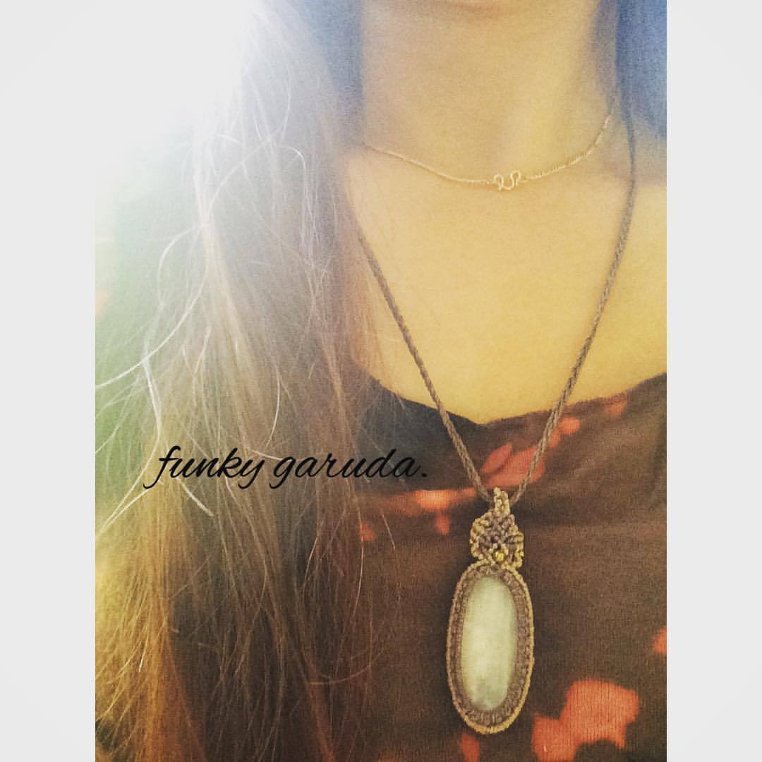 ブルー★ムーンストーンマクラメペンダント