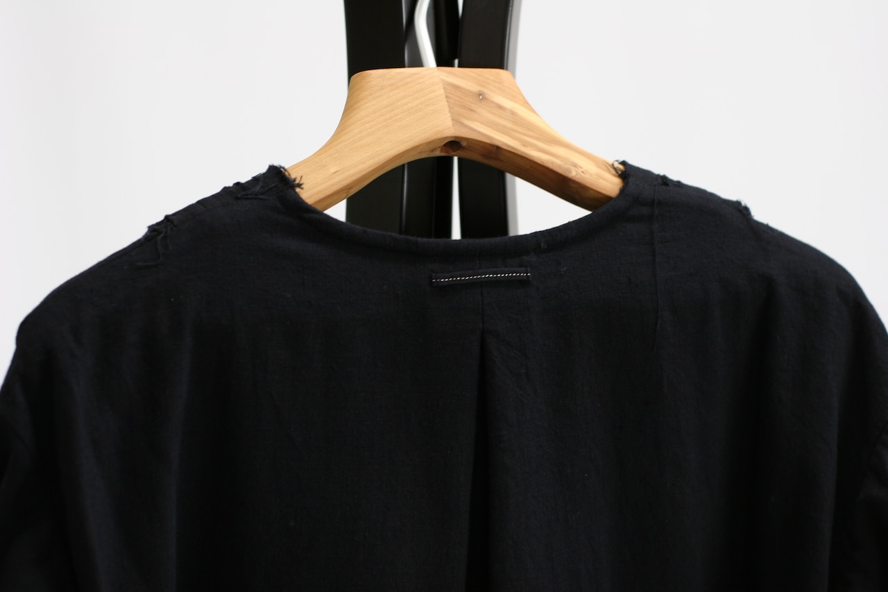 【GUPTIHA】Sobakasu Khadi Millefeuille Collar Dress / D.Navy(63209-096)