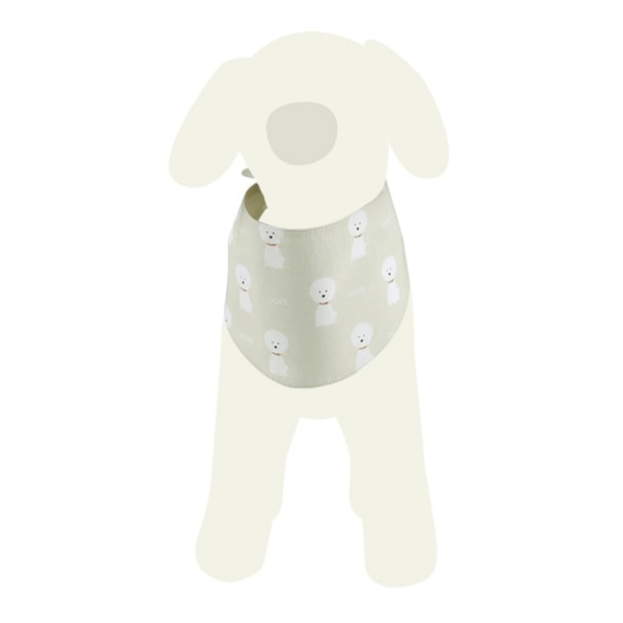 【予約】[ GOPE ] Picture Dog Bandana｜WHITE × IVORY - 5