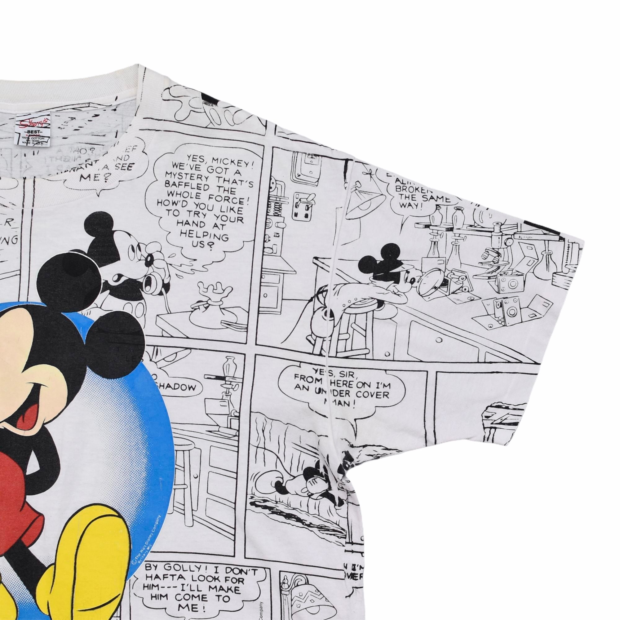 90's Sherry's BEST Mickey over print T-shirt Made in USA | 古着屋