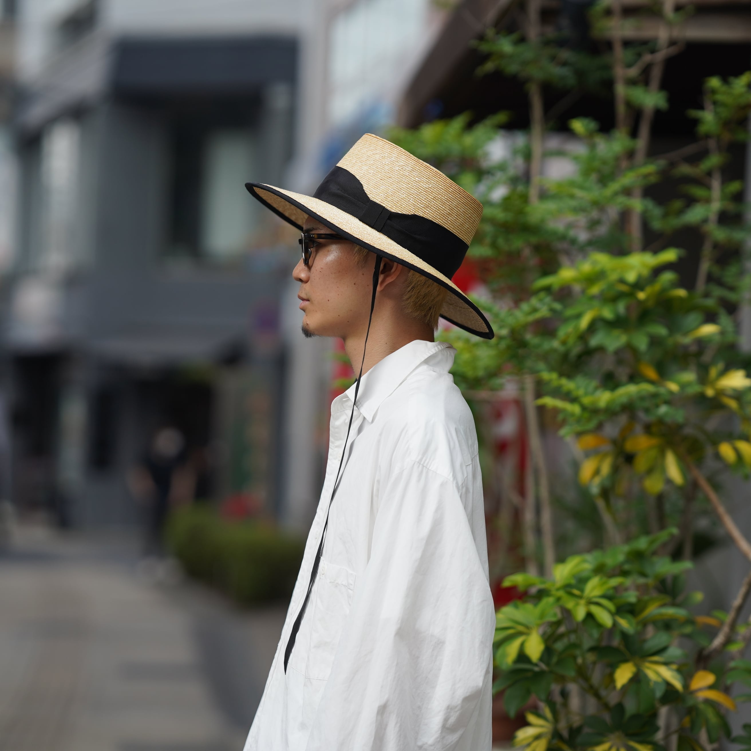 Nine Tailor グログランリボン ストローハット “Lanta Hat\
