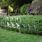 ガーデンフェンス 10個セット ガーデン ガーデニング 庭 中庭 金属 白 ホワイト 花柄 シンプル 植物 おしゃれ 北欧