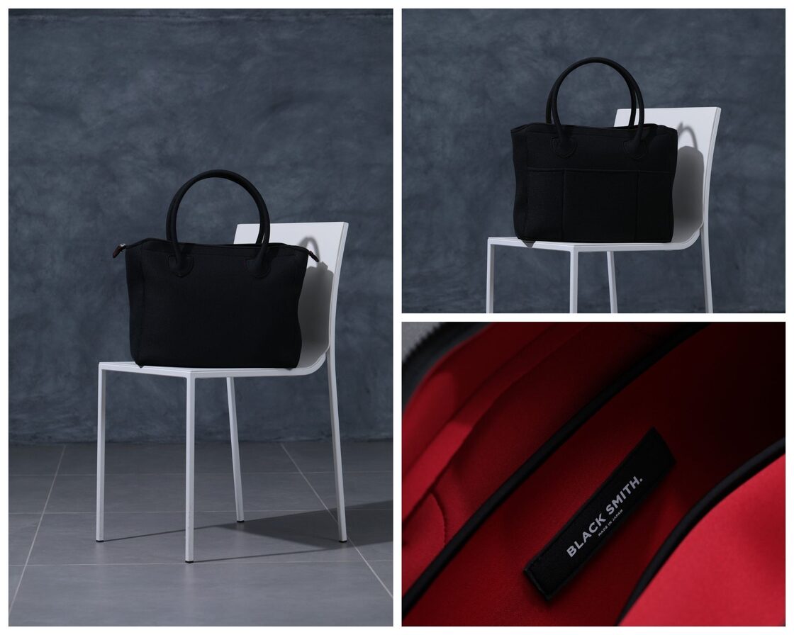 持ち手-黒・内側-赤】トートバッグ|軽い|洗える|ビジネスバッグ|マザー  