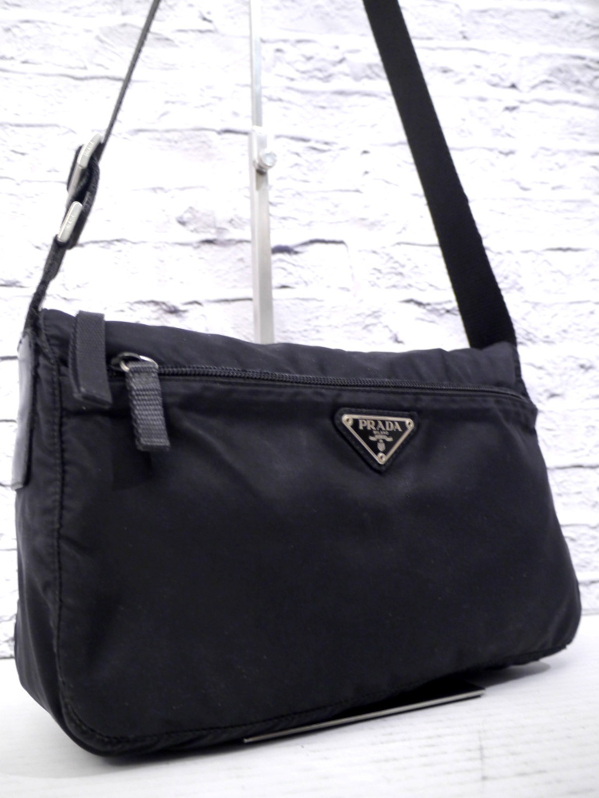 ◇PRADA プラダ ユニセックス ナイロンxレザー切替 クロスボディ 