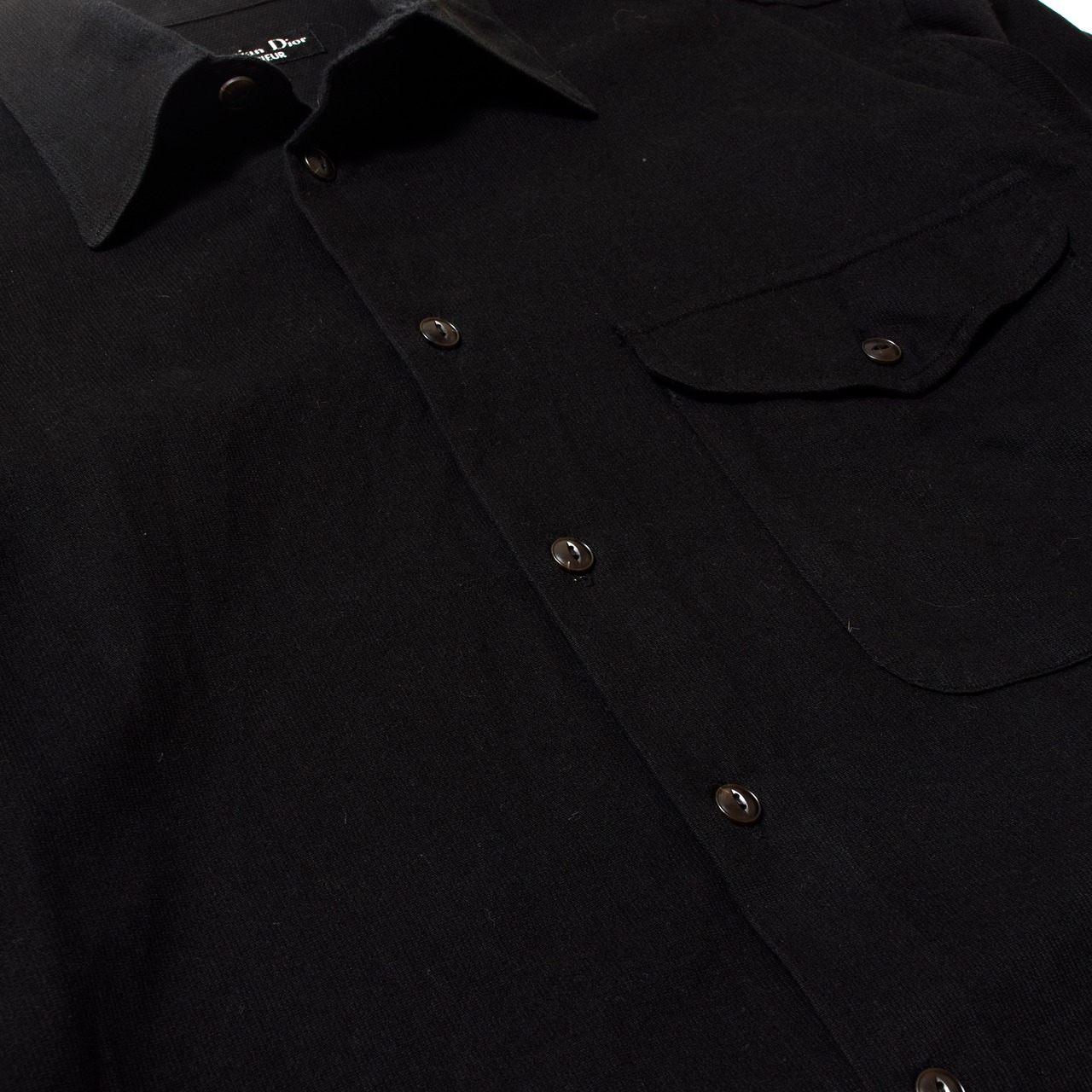 80s-90s Christian Dior MONSIEUR ブラック コットン 長袖シャツ