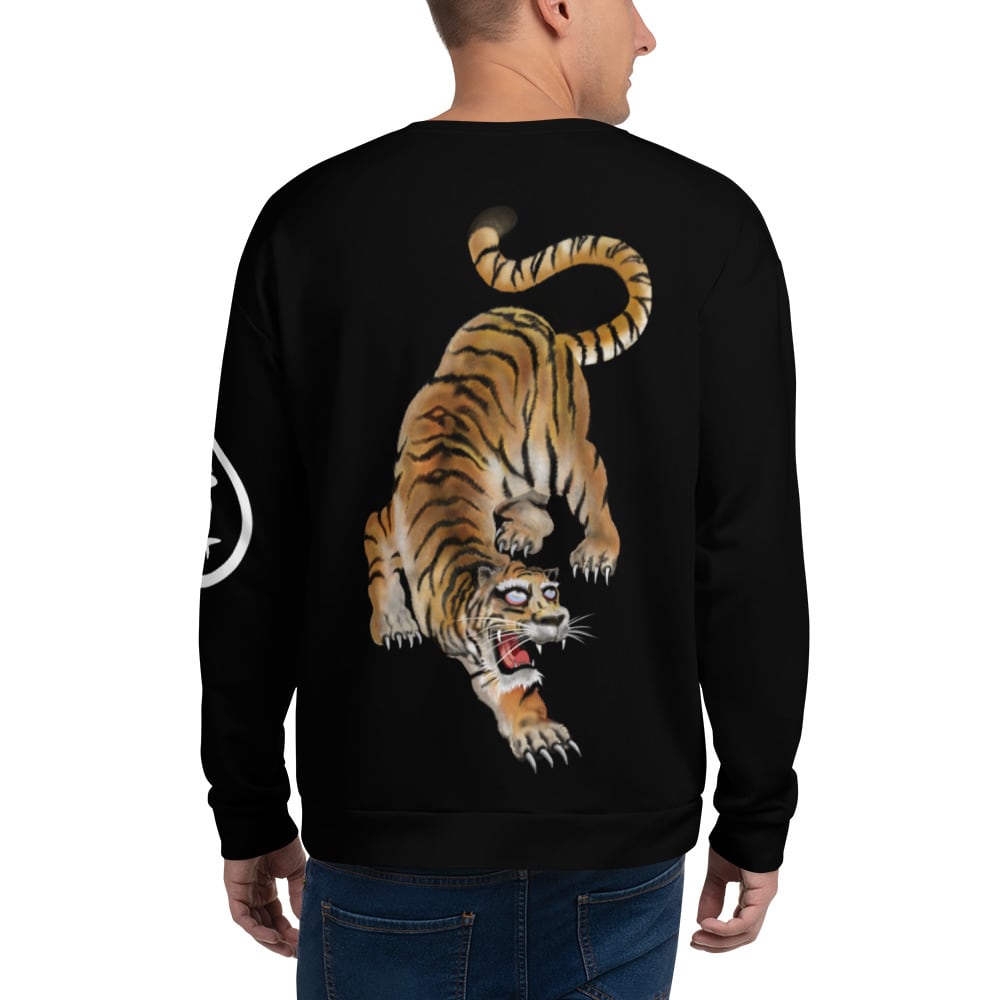 50s〜60's vintage 半袖スウェット　墨黒　雰囲気系　虎　タイガー 50s〜60's vintage 半袖スウェット 墨黒 雰囲気系 虎 タイガー 50s