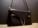 レア美品◆Chloe クロエ ベイリー レザー ショルダー バッグ 黒紺◆