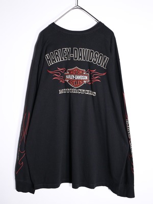 "Harley-Davidson" 刺繍 logo and sleeve printed l/s tee
